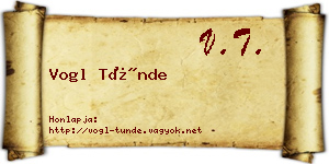 Vogl Tünde névjegykártya