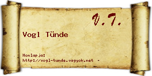 Vogl Tünde névjegykártya